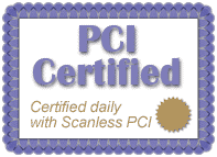 PCI Certified - Certified daily with Scanless PCI